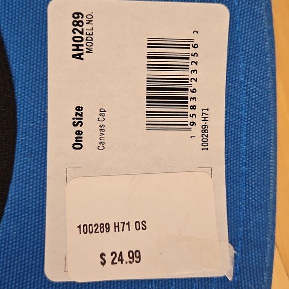 Carhartt Blue Baseball Cap OS Logo Patch Canvas Velcro Close - Picture 4 of 5